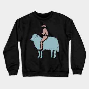 Cowboy Riding a Sheep Crewneck Sweatshirt